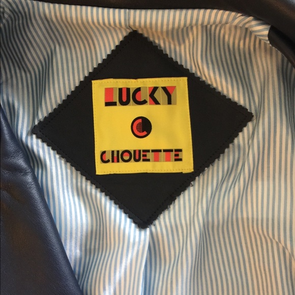 Lucky Chouette Navy Leather Studded Jacket - Picture 5 of 6